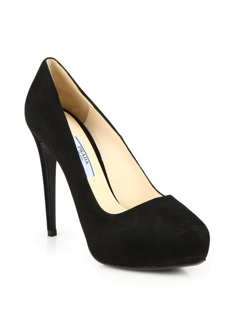 prada high heel nude pump|black Prada heels.